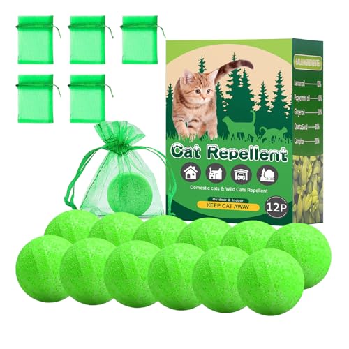 FePen Katzenabwehr für draußen, 12 Stück Cat Abschreckung im Freien Natürliche, Mit 5 Non-Woven-Taschen, Katzen- und Hundeabwehr für Draußen und Drinnen, Katzen Vertreiben Garten von FePen