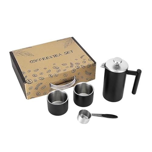 FeRey Tools French Press Kaffeebereiter Set – 350ml French Press mit 150ml Edelstahlbecher – Doppelwandiger Thermo-Kaffeebereiter mit Geschenkbox – Tragbares Reise Pour Over & Handbrüh-Set von FeRey Tools