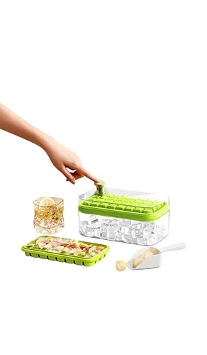 Ice Lattice Eiswürfelform mit Aufbewahrungsbox, Transparente Eiswürfelschale mit Deckel, Grün, mit Eisschaufel Ice Lattice Eiswürfelform mit Aufbewahrungsbox, Transparente Eiswürfelschale mit Deckel, Grün, mit Eisschaufel von FeRey Tools