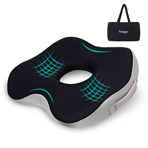 Feagar Donut Sitzkissen,orthopädisch ergonomisch Memory Foam, Sitzring für Stuhl Büro Auto, Schmerzlinderung, besserer Sitzkomfort, Ohne Gel Feagar Donut Sitzkissen,orthopädisch ergonomisch Memory Foam, Sitzring für Stuhl Büro Auto, Schmerzlinderung, besserer Sitzkomfort, Ohne Gel von Feagar