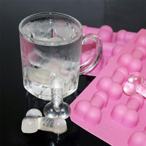 Eiswürfelform Silikonform Penis Silikonform Backform Lustig Mini Ice Seifenformen Valentinstag Dekoration Geschenk für Schokolade SüßIgkeiten Valentinstag Tablett Deko (Pink) von Feaolala