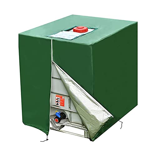 Feaolala IBC Tank Abdeckung Regentonne Zubehör für Wassertank 1000l Wassertank IBC Behälter Abdeckplane IBC Tank Container Cover Anti-UV Schutzplane Regenwassertank Abdeckplane 120x100x116cm (Grün) von Feaolala