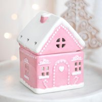 Rosa Lebkuchenhaus Keramik Wachs Schmelzer, Stövchen von FeatherMeltsandHome
