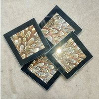 Set Aus 4 Untersetzern Mit Echter Fasanfeder. Erntedank Set Aus 4 Untersetzern Mit Echter Fasanfeder. Erntedank von FeathersandQuills