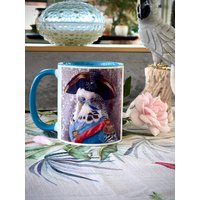 Napoleon Wellensittich - 11 Oz. Tassen. Mit Original-Kunstwerk von FeathersnFurPortrait