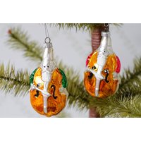 Vintage/Antik Deutsche Glas Christbaumschmuck Kontrabass Mann Mundgebläht Aus Einer Antiken Form von FeathertreeForest