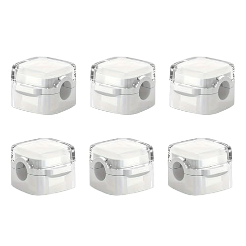 Febbya 6 Stück Magnetische Kabelhalter selbstklebend & verstellbar – Weiße Kabelclips für Schreibtisch Kabelorganisation Schreibtisch magnetisch Selbstklebend(USB/Ladekabel/PC) von Febbya