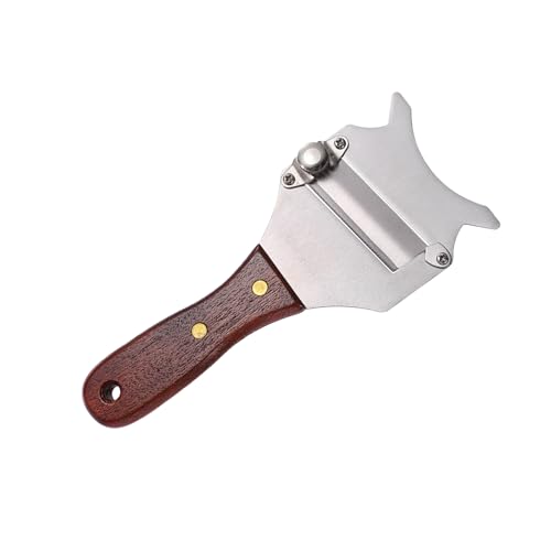 Febbya Edelstahl Käsemesser,Dicke mit Holzgriff Aufhängeloch Cheese Slicer mit Einstellbarer Käseschneider Professioneller Trüffelschneider Knoblauchhobel für Schokolade Gemüse Knoblauch Pilze Obst von Febbya