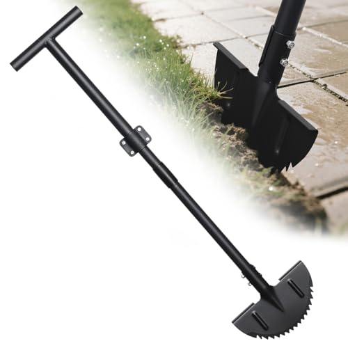 Edger Rasenwerkzeug, manueller Halbmond-Schleifer mit scharfem Rundsägezahnblatt und Stufe, stehendes Gartengeräte für Landschaftsbau, Grenzen, Gehweg, Rasen, 86,4–109,2 cm, verstellbares von Feblomst