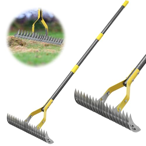 Rechen Rechen Gartenrechen für Rasenflächen, strapazierfähig, doppelseitig, verstellbar, vielseitig einsetzbar, 1,2 m Rechen Rechen Gartenrechen für Rasenflächen, strapazierfähig, doppelseitig, verstellbar, vielseitig einsetzbar, 1,2 m von Feblomst