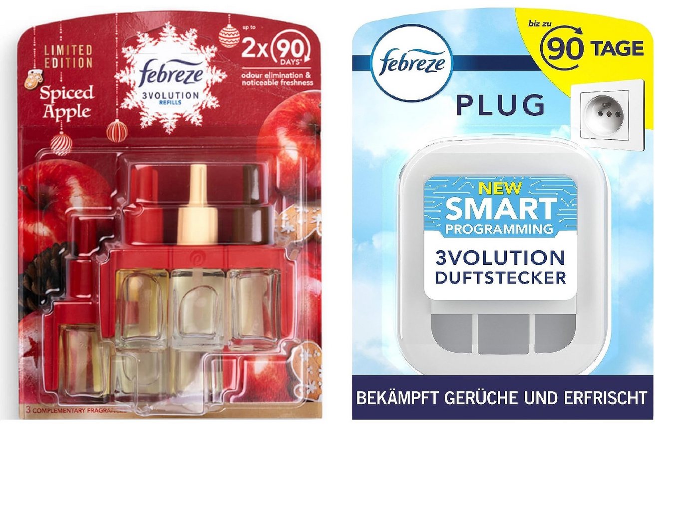 Febreze Raumduft 3Volution Spiced Apple 2x20ml Duftölflakon + 1x Duftstecker Duftgerät (3-St) von Febreze
