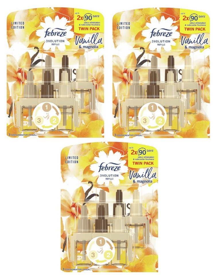 Febreze Raumduft 3Volution Vanilla & Magnolia 6x 20ml Duftölflakon (6-St) von Febreze
