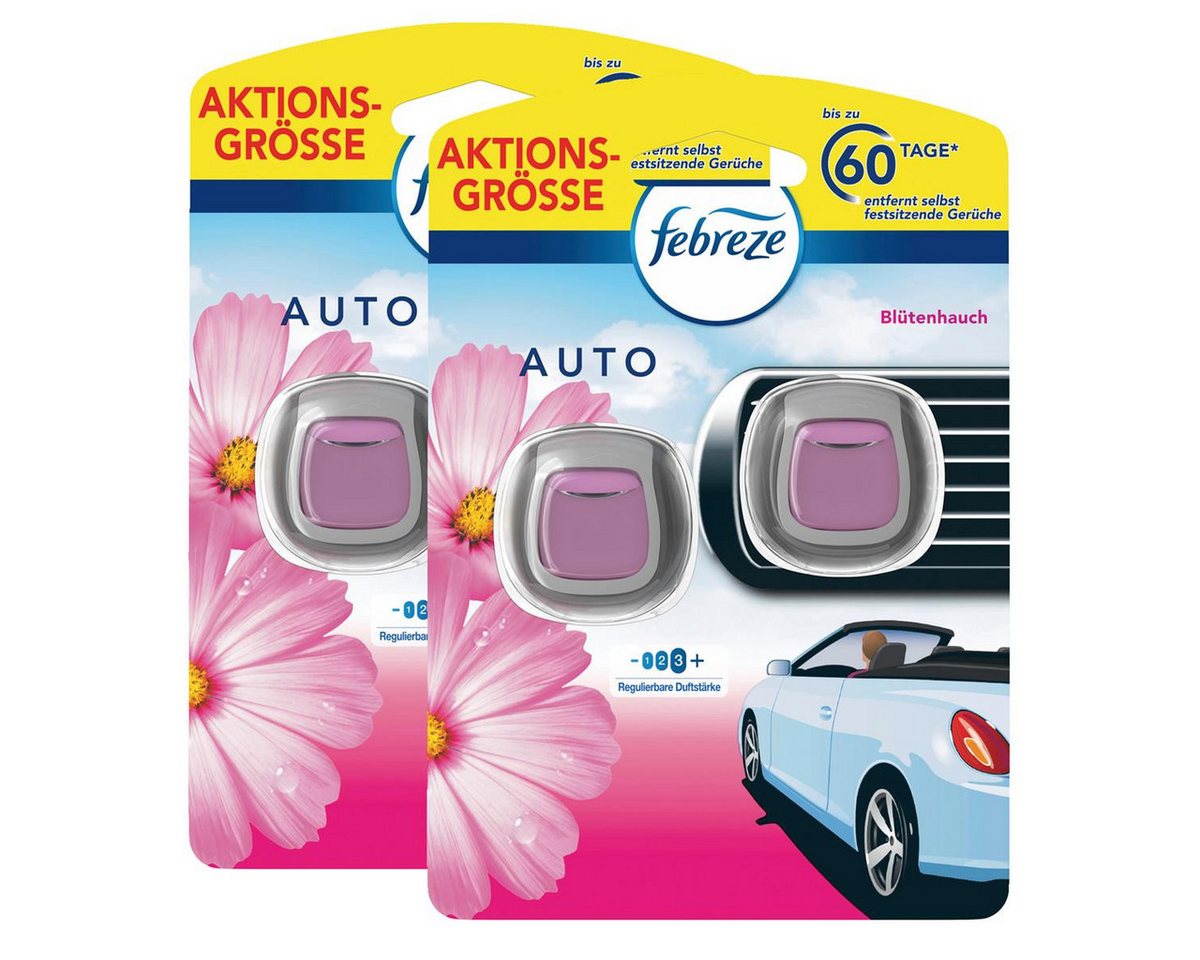 Febreze Raumduft Febreze Auto Lufterfrischer Blütenhauch 2x2ml - Raumduft (2er Pack) von Febreze