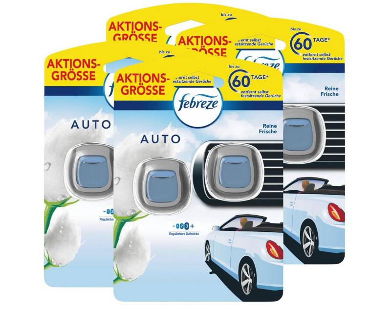 Febreze Raumduft Febreze Auto Lufterfrischer Reine Frische 2x2ml - Raumduft (4er Pack) von Febreze