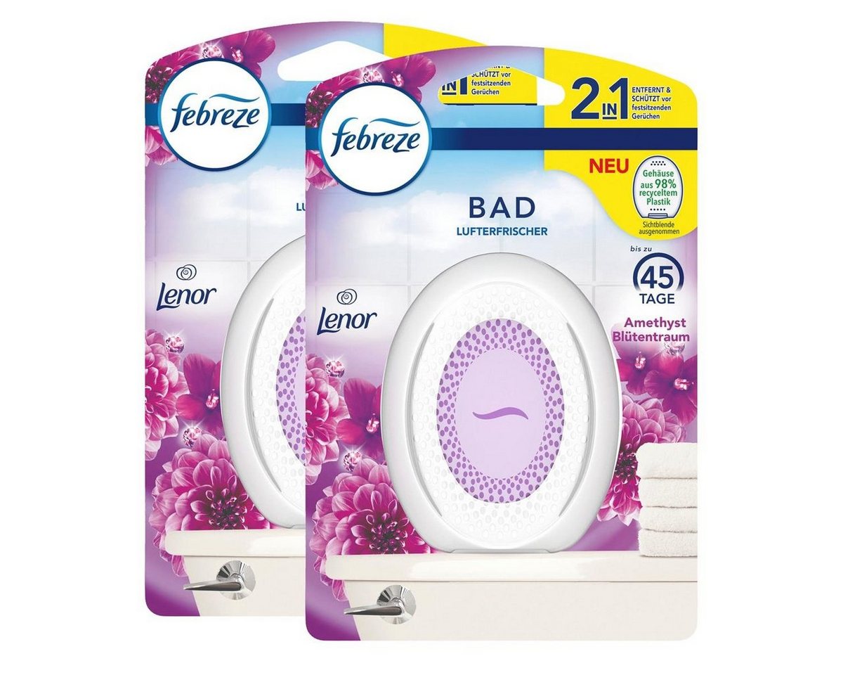 Febreze Raumduft Febreze Bad Lufterfrischer Amethyst Blütentraum - Raumduft (2er Pack) von Febreze