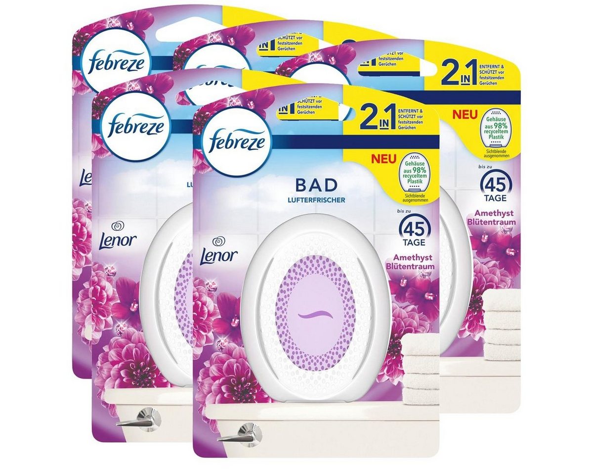 Febreze Raumduft Febreze Bad Lufterfrischer Amethyst Blütentraum - Raumduft (5er Pack) von Febreze