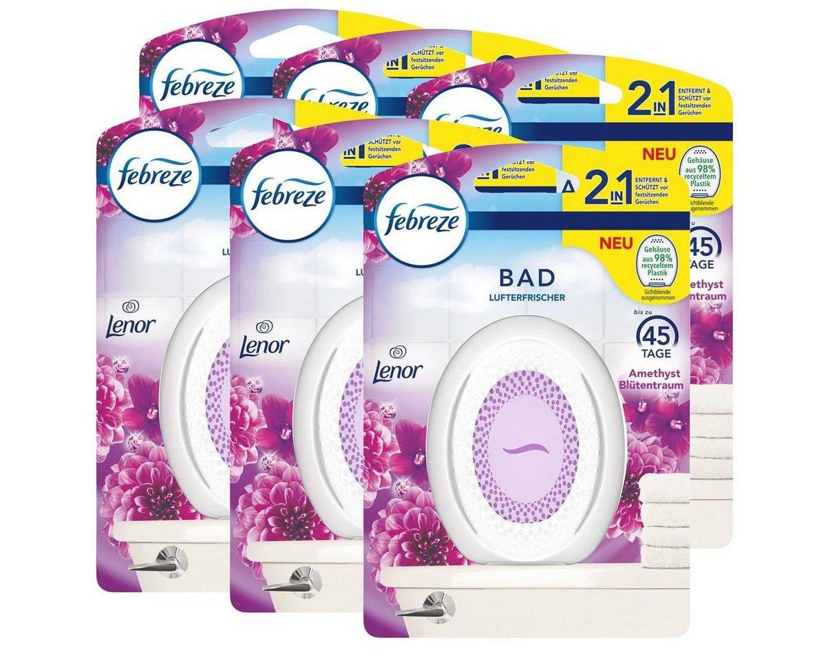 Febreze Raumduft Febreze Bad Lufterfrischer Amethyst Blütentraum - Raumduft (6er Pack) von Febreze