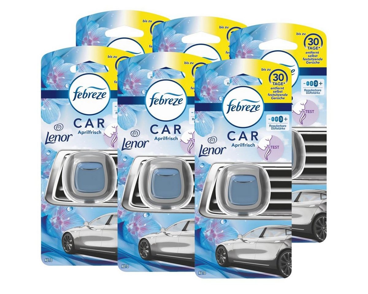 Febreze Raumduft Febreze Car Lufterfrischer Lenor Aprilfrisch - Autoduft (6er Pack) von Febreze
