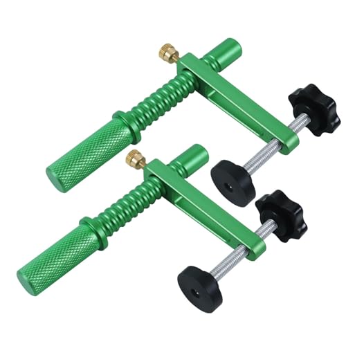 Bench Dog Clamp Quick Hold Down Table Clamp Adjustable Desktop Quick Acting Bench Dog Clamp Woodworking Accessories Green Aluminum Alloy 1pc/2pcs Optional (19mm (2pcs)) von Febuliy