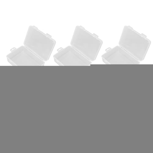 Boîte de rangement transparente rectangulaire transparente de 5 pièces avec couvercle à charnière pour petits objets, artisanat et bijoux von Febuliy
