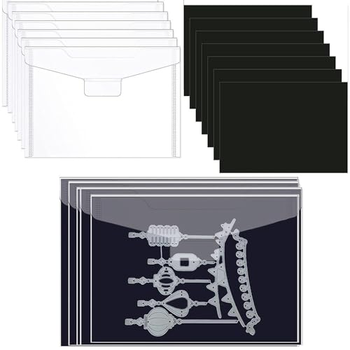 Die Storage Pockets and Magnet Sheets for Organizing Stamps and Dies SizeRubber Magnetic Clear PVC Bag 20 Sets Craft Die Storage Envelopes Multi-functional (2) von Febuliy