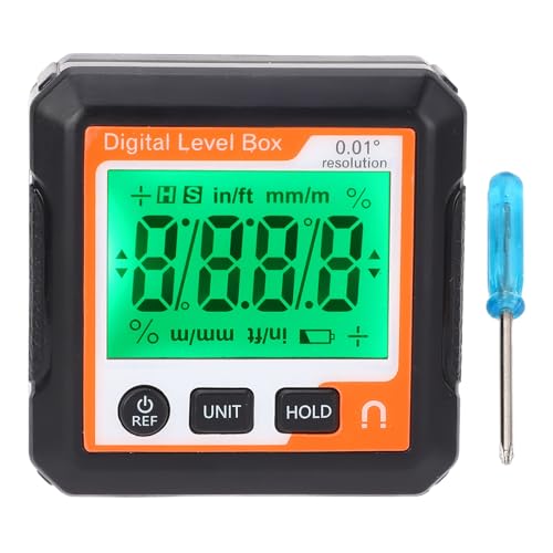 Digital Level Box Electronic Angle Protractor for Wood Processing Automobile Repair (Orange weiß) von Febuliy