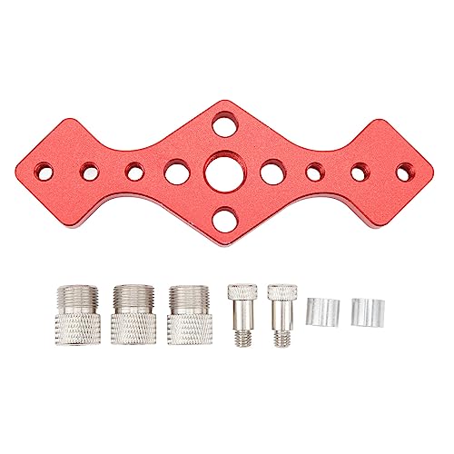 Self Center Dowel Jig Vertical Hole Puncher Locator Woodworking Doweling Jig Wood Board Connection Tool for Precision Woodworking Projects (Red) von Febuliy