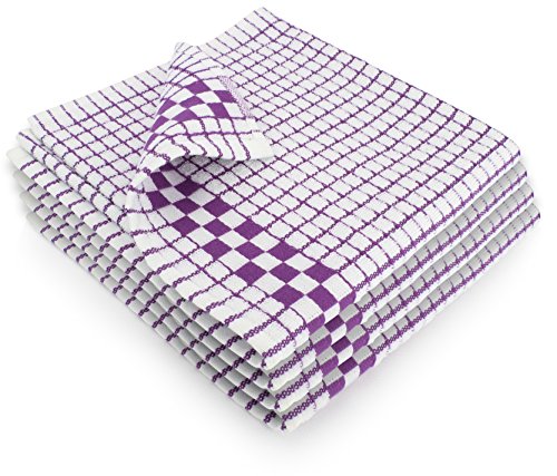 Fecido Classic Geschirrtücher mit Aufhängeschlaufe, Violett, 4 Stück von Fecido
