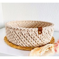 Brotkorb "Wave"/Utensilo Brötchenkorb Aufbewahrungskorb Korb Gehäkelt Häkelkorb Brotkorb "Wave"/Utensilo Brötchenkorb Aufbewahrungskorb Korb Gehäkelt Häkelkorb von FederfeeHandmade