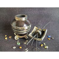 Raku-Urne „Bronze Armonia" - Keramik-Gedenkstätte Mit Gold-Finish | Anpassbare Farben, Verschiedene Größen, Gravur Inklusive von FedericoBecchettiArt