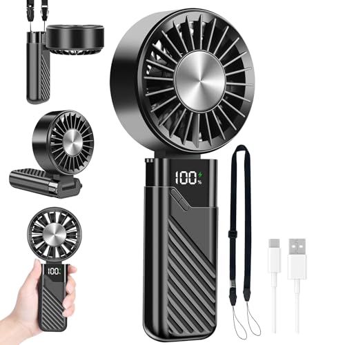 Feebee Handventilator, Mini Ventilator Tragbarer Handventilator Akku Aufladbar mit 5 Speeds 5200mAh Handventilator mit Display Faltbarer USB-Ventilator für Konzert, Reisen,Sommer,Büro,Zuhause Geschenk Feebee Handventilator, Mini Ventilator Tragbarer Handventilator Akku Aufladbar mit 5 Speeds 5200mAh Handventilator mit Display Faltbarer USB-Ventilator für Konzert, Reisen,Sommer,Büro,Zuhause Geschenk von Feebee