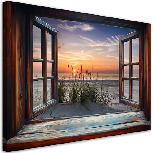 Feeby Bild auf Leinwand - Wandbilder Wohnzimmer Aesthetic - Fenster Meer Strand Natur - 90x60 1tlg - Schlafzimmer Wandekoration - Bilder Zimmer - Living Room - Deko Wandbilder - Moderne Bild Feeby Bild auf Leinwand - Wandbilder Wohnzimmer Aesthetic - Fenster Meer Strand Natur - 90x60 1tlg - Schlafzimmer Wandekoration - Bilder Zimmer - Living Room - Deko Wandbilder - Moderne Bild von Feeby
