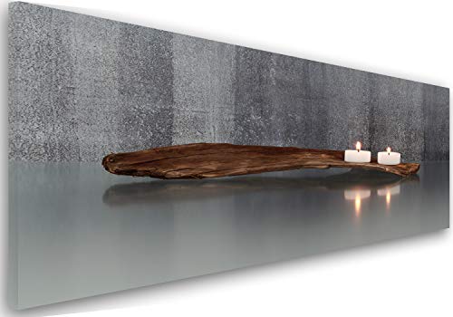Feeby Bilder Kerzen Holz 120x40 cm Wohnzimmer Schlafzimmer Büro Flur Küche Wandbilder Modern Bild auf Leinwand Wanddekoration Kunstdruck Design Zen Grau Braun Feeby Bilder Kerzen Holz 120x40 cm Wohnzimmer Schlafzimmer Büro Flur Küche Wandbilder Modern Bild auf Leinwand Wanddekoration Kunstdruck Design Zen Grau Braun von Feeby