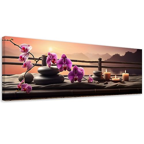 Feeby Bilder Steine Orchidee Kerzen 100x40 cm 1 tlg Schlafzimmer Modern Vlies Leinwandbilder Bild auf Leinwand Kunstdruck Wand Wanddeko Design Wohnzimmer Büro Flur Hotel Spa Zen Spa Wasser Violett Feeby Bilder Steine Orchidee Kerzen 100x40 cm 1 tlg Schlafzimmer Modern Vlies Leinwandbilder Bild auf Leinwand Kunstdruck Wand Wanddeko Design Wohnzimmer Büro Flur Hotel Spa Zen Spa Wasser Violett von Feeby