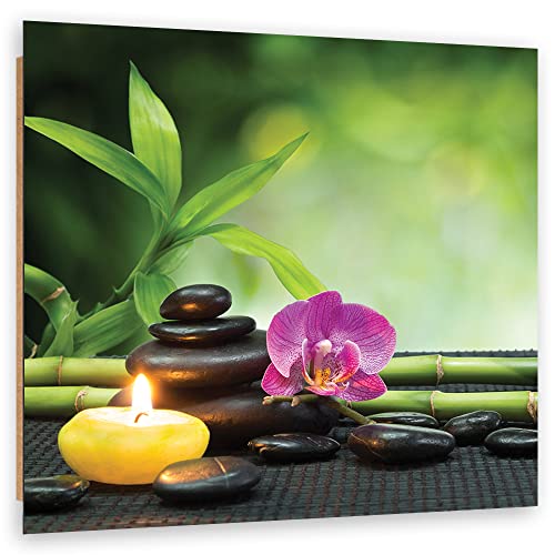 Feeby Dekobild Spa Kerzen Bambus Zen 30x30 cm Deko Wand Kunstdruck Orchidee Steine Stilleben Grün Feeby Dekobild Spa Kerzen Bambus Zen 30x30 cm Deko Wand Kunstdruck Orchidee Steine Stilleben Grün von Feeby