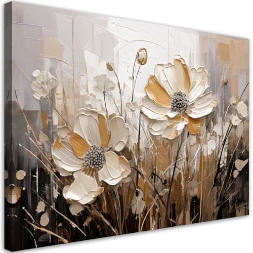 Feeby Leinwand Bilder - Bild Wohnzimmer - Beigefeldblumen Abstrakt - 120x80 1tlg - Deko Schlafzimmer Groß - Dekoration Canvas - Gemälde - Modern Wandbilder - Kunstdruck Feeby Leinwand Bilder - Bild Wohnzimmer - Beigefeldblumen Abstrakt - 120x80 1tlg - Deko Schlafzimmer Groß - Dekoration Canvas - Gemälde - Modern Wandbilder - Kunstdruck von Feeby