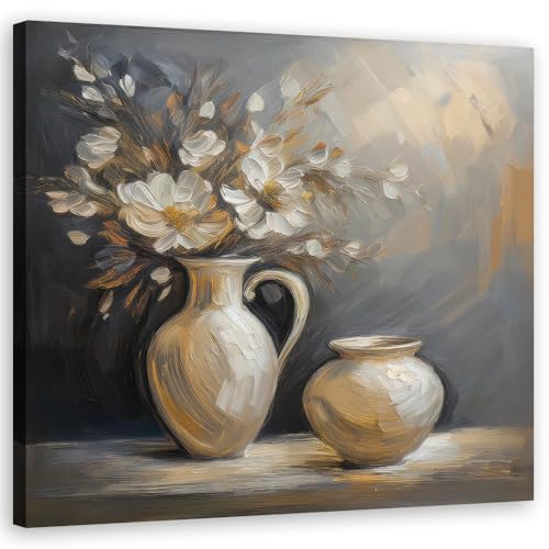 Feeby Leinwand Bilder - Stillleben Blumen Vase - Canvas 80x80 cm - Deko Wohnzimmer - Wandbilder Schlafzimmer - Deko Aesthetic - Wand Deko - Leinwand Groß - Deko Zimmer - Leinwandbilder XXL Feeby Leinwand Bilder - Stillleben Blumen Vase - Canvas 80x80 cm - Deko Wohnzimmer - Wandbilder Schlafzimmer - Deko Aesthetic - Wand Deko - Leinwand Groß - Deko Zimmer - Leinwandbilder XXL von Feeby