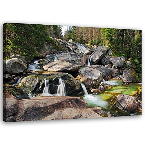 Leinwandbild XXL Bach Wandbild Kunst Natur Braun 120x80 cm Leinwandbild XXL Bach Wandbild Kunst Natur Braun 120x80 cm von Feeby