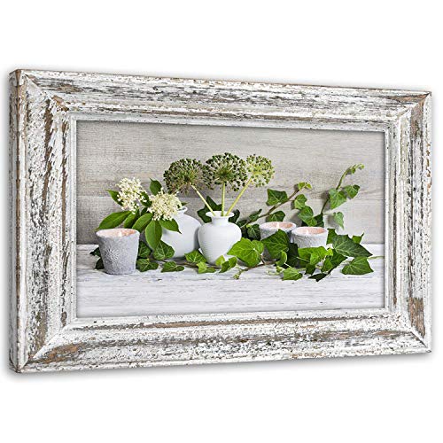 Feeby Wanddeko Blätter Kerzen Vasen 60x40 cm Leinwandbild Kunstdruck Rahmen Illusion Grün Feeby Wanddeko Blätter Kerzen Vasen 60x40 cm Leinwandbild Kunstdruck Rahmen Illusion Grün von Feeby