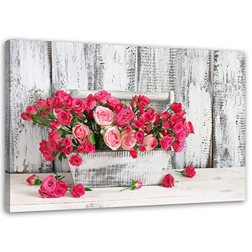 Feeby. Wandbild - 1 Teilig - 60x80 cm, Leinwand Bild Leinwandbilder Bilder Wandbilder Kunstdruck, ROSEN, NATUR, ROSA, GRAU Feeby. Wandbild - 1 Teilig - 60x80 cm, Leinwand Bild Leinwandbilder Bilder Wandbilder Kunstdruck, ROSEN, NATUR, ROSA, GRAU von Feeby