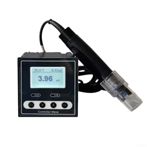 1 x 1 mV PH-110 industrieller 0,02 pH-LCD-Display, digitales pH-Messgerät, Controller, Monitor für Küche, Aquarium, Pool, Labor mit Kalibrierpulver von Feegow