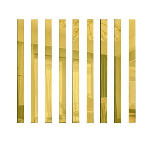 10 Stück lange Streifen Acryl Spiegel Mosaik Wandaufkleber Wohnzimmer Schlafzimmer Dekor Schlafzimmer Spiegel Wand selbstklebend Acryl Spiegel Gold von Feegow