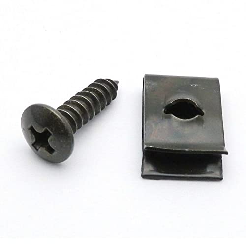 20 Stück U-Clip und Schraube Sortiment Kit Auto Auto Clips Befestigungen mit Schrauben Set für Stoßstange Armaturenbrett Türverkleidung Innenraum von Feegow