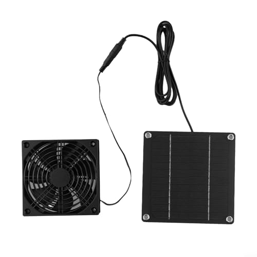 50W 12V Solarbetriebener Abluftventilator, Solarpanel Kühlventilator, Monokristallines Silizium Solarpanel Power Mini Ventilator für Camping Wohnwagen von Feegow