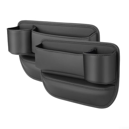 Auto-Aufbewahrungsbox für Sitzspalte, feste und sichere Passform, Auto für Sitzspalte, Klemmen ohne Verschieben (schwarzes Set) von Feegow