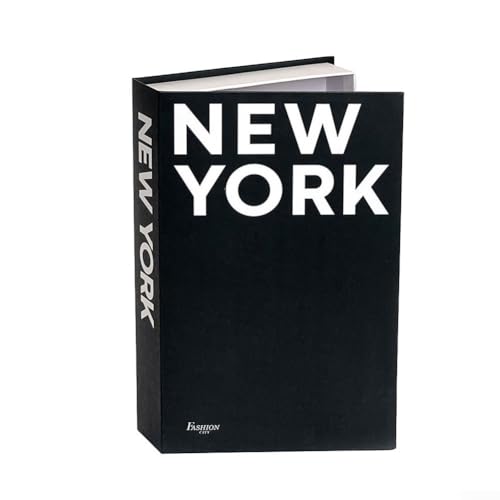 Dekoratives Buch-Set, Mode gefälschte Bücher Dekor Buch Designer Simulation Bücher Geschenke verdickt und gehärtet Graupappe Papier dekoratives Zubehör (New York) von Feegow