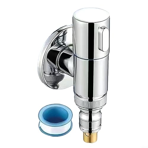 Eckventil mit Metallgriff, 2,5 cm / 2 Ausgänge, Waschmaschine, Doppelsteuerung, Wasserhahn-Rückschlagventil-Set für Garten, Küchenspüle von Feegow