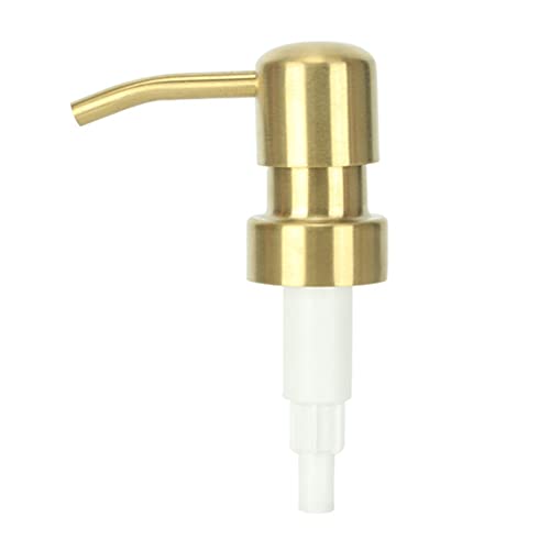 Feegow Edelstahl-Pumpkopf Push-Typ-Lotion-Pumpkopf, Pumpspender, Edelstahl-Flüssigseifenspender, Pumpenersatz, 28/400 Gewinde, mattes Gold von Feegow