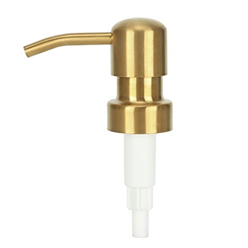 Edelstahl Pumpkopf Push Typ Lotion Pumpkopf, Pumpspender, Edelstahl Flüssigseifenspender Pumpe Ersatz 28/400 Gewinde-Titan Gold von Feegow