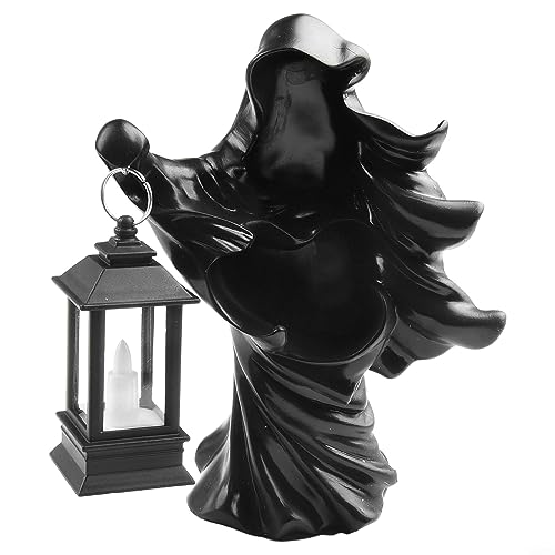 Feegow Cracker Barrel Statue Hexe Messenger W/Laterne Statue Ornament Halloween Schwarz von Feegow